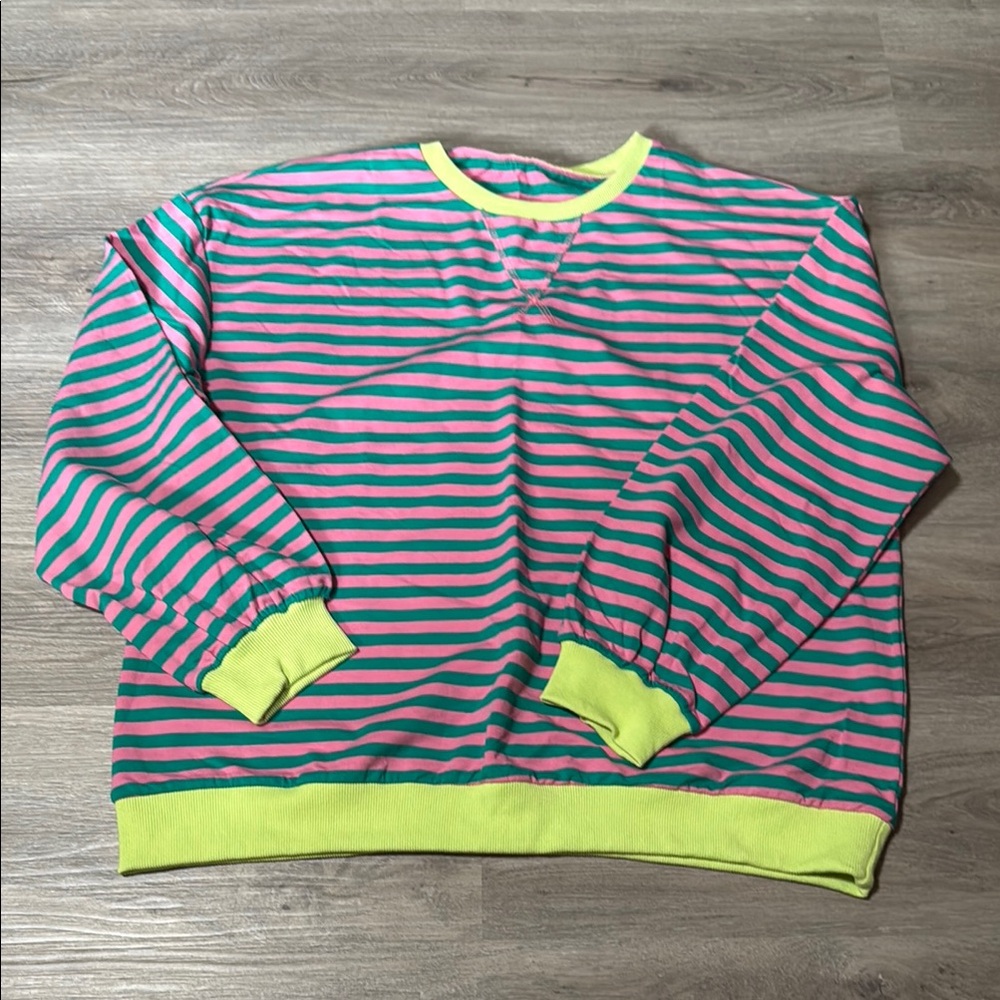 Striped Pink and Green Sweater